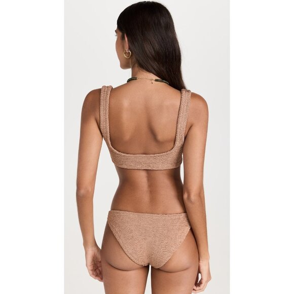 NWOT Hunza G Xandra metallic cocoa Bikini Set size OS - Picture 2 of 7